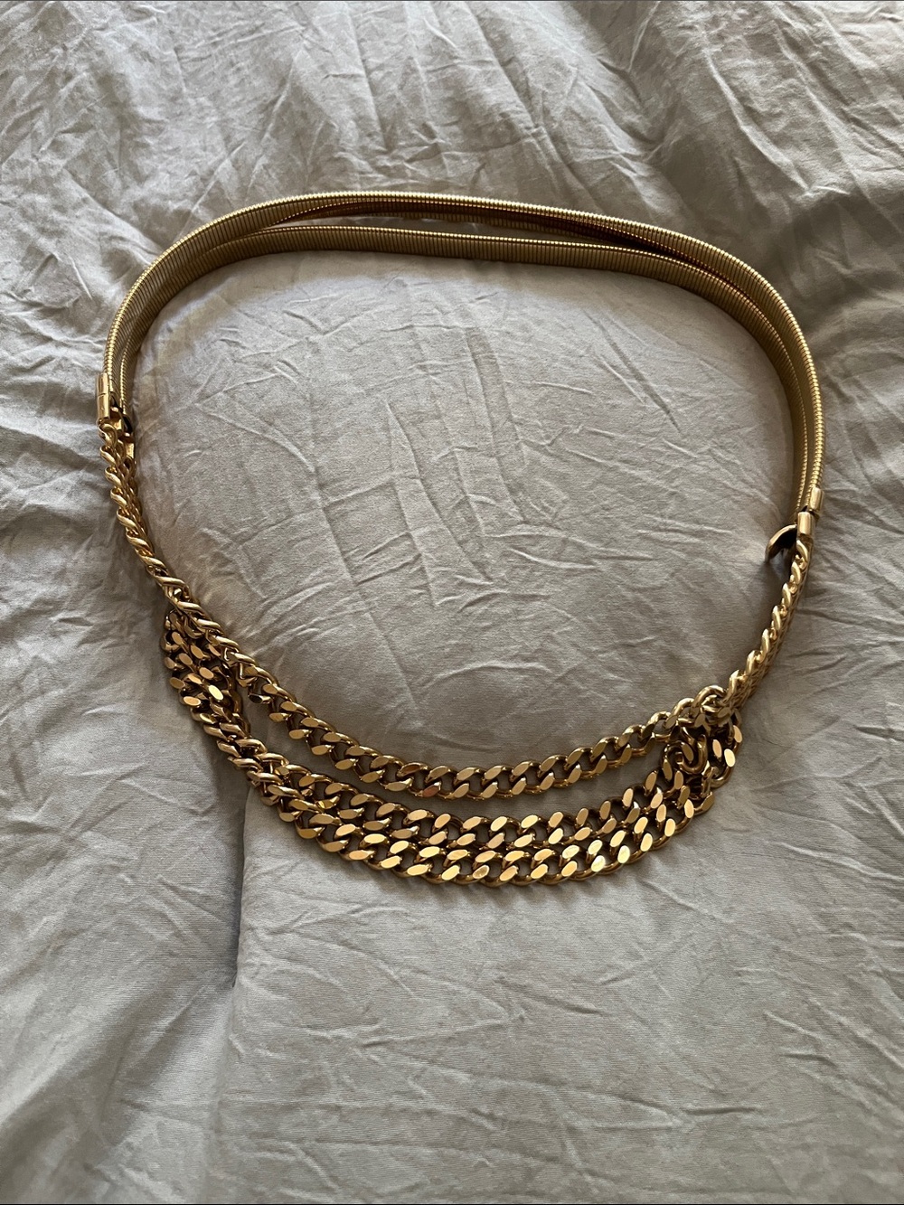 Gold Tone Chain-Detail Women's Belt